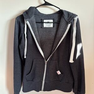 Grey zip-up hoodie
